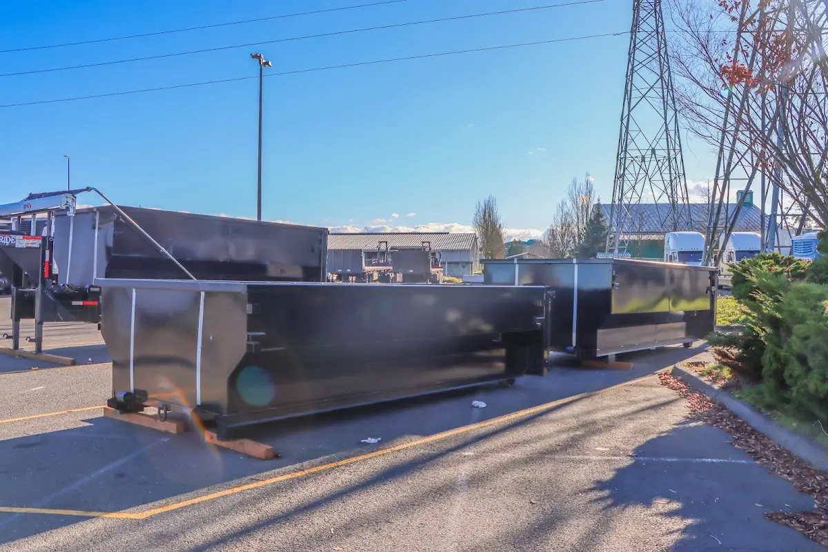 Roll-off dumpster ready for waste disposal at job site for Roofing Dumpster Rental in Aubrey